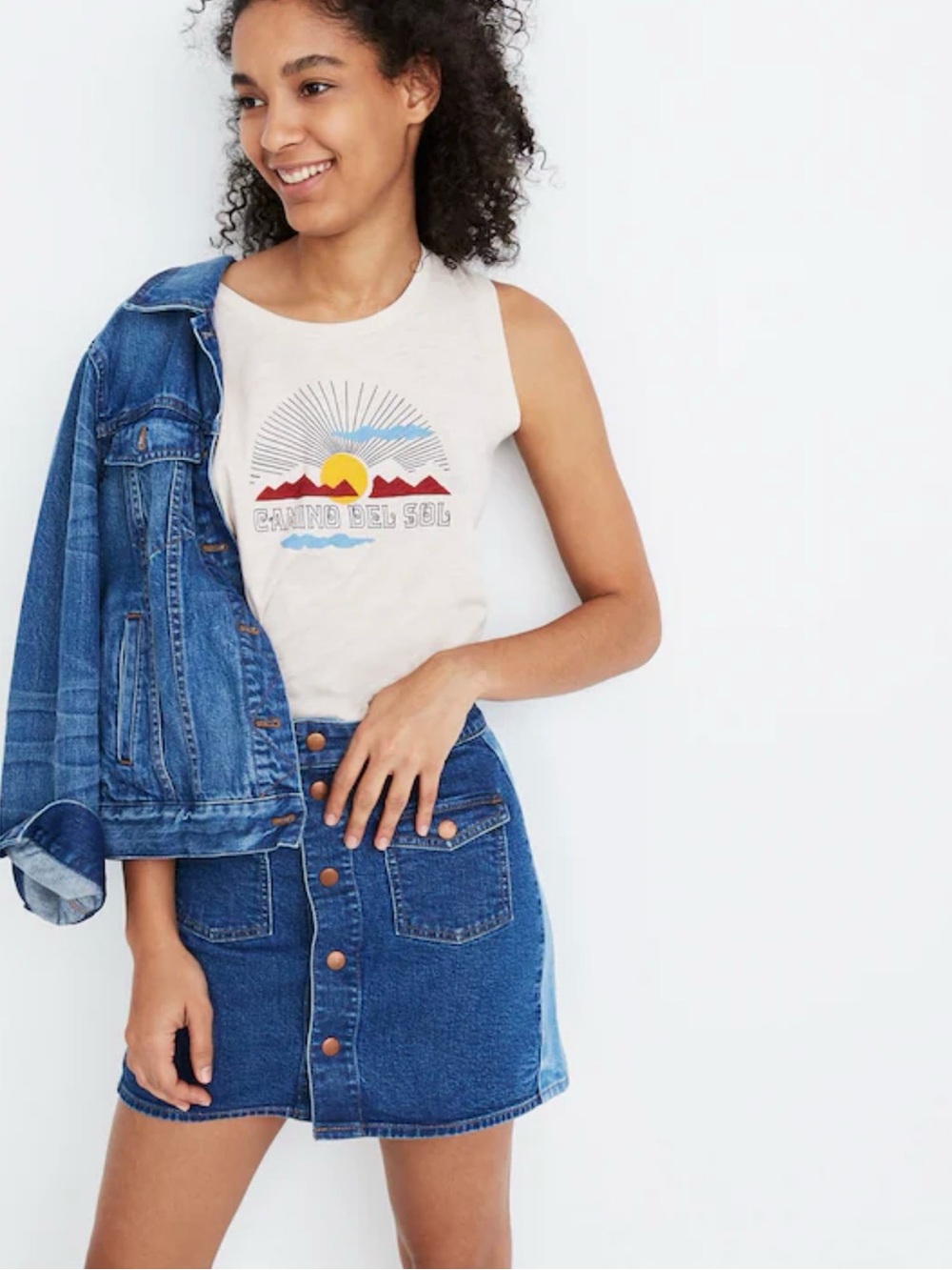 Madewell Stretch Denim Straight Mini Skirt